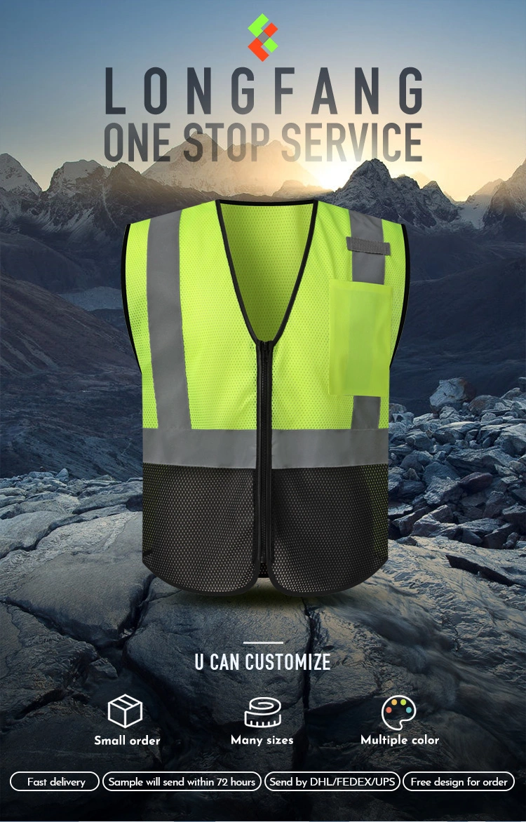 Wildness Retro-Reflective Mesh Safety Vest with Pockets