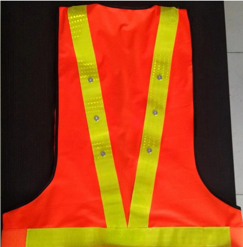 LED Safety Vest with Reflective Stripes High Visibility Removable LED Running Jogging Dog Walking